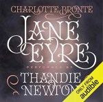 Jane Eyre audible audiobook cover written by Charlotte bronte narrated by thandie newton